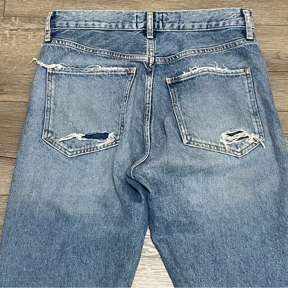 AGOLDE Jamie High Rise Classic Isolation Jeans Distressed Bottom Fly Size 27